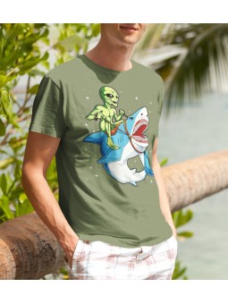 Tričko Alien Riding Shark