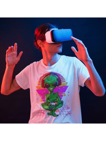 Tričko Alien With Video Game Controller Alien Gaming