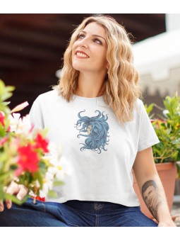 Cropped tričko Lady In The Blu