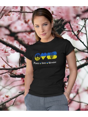 Tričko Peace Love Ukraine