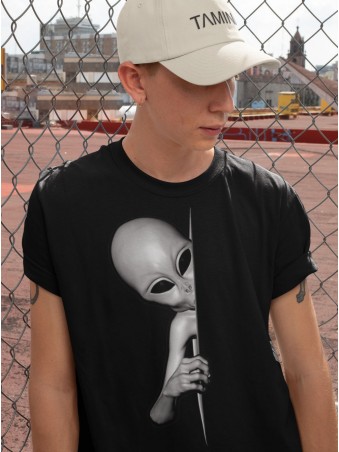 Tričko - Grey Alien Peeking