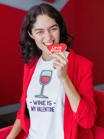 Tričko - Wine is my valentine