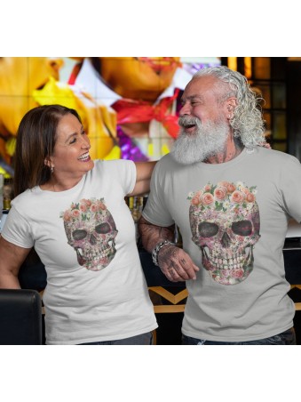 Tričko - Rose Floral Sugar Skull