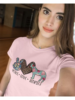 Tričko - Peace love horses