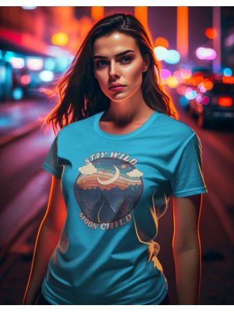 Tričko - Stay Wild Moon Child Boho Peace